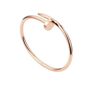 Nail Cuff Bangle Bracelet in Rose Gold